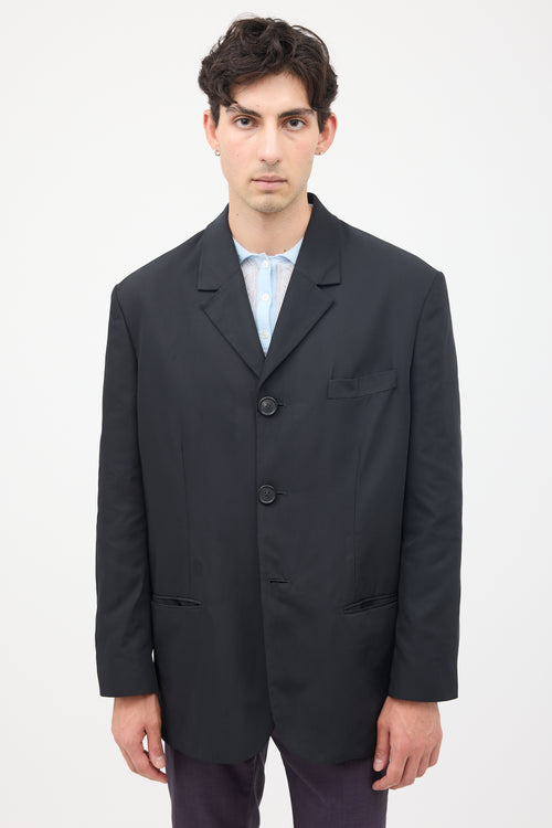 Acne Studios Black Nylon Tailored Blazer