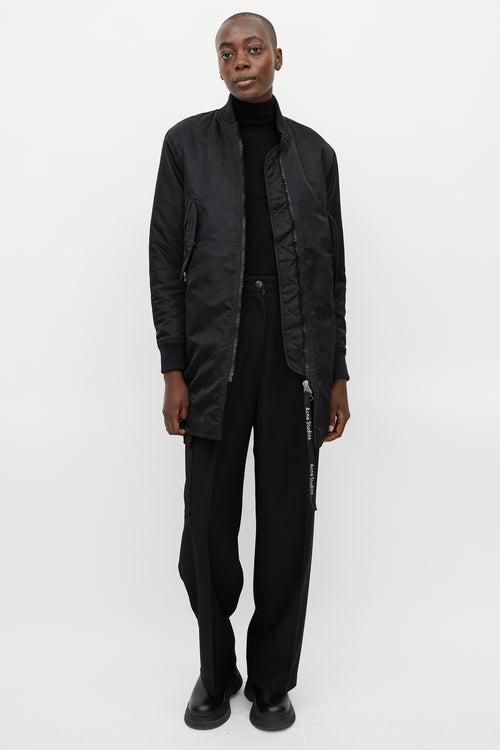 Acne Studios Black Nylon Two Pocket Coat