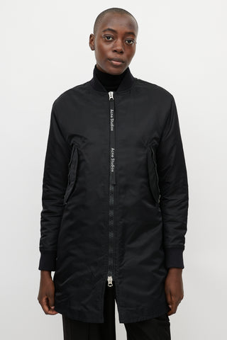 Acne Studios Black Nylon Two Pocket Coat