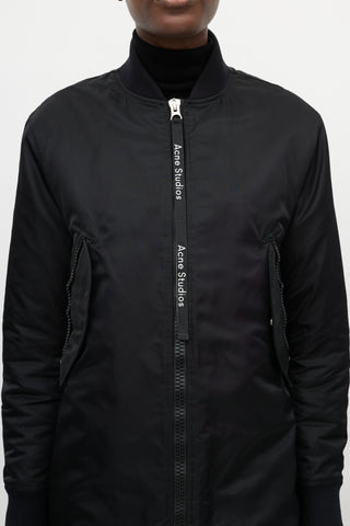 Acne Studios Black Nylon Two Pocket Coat