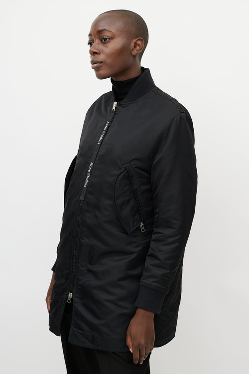 Acne Studios Black Nylon Two Pocket Coat