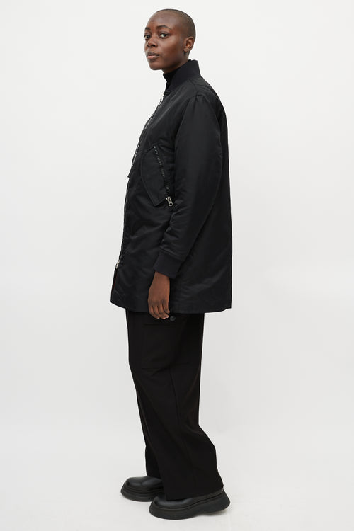 Acne Studios Black Nylon Two Pocket Coat