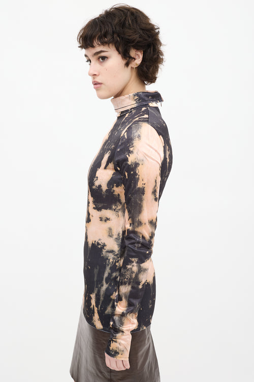 Acne Studios Black 
Light Orange Tie Dye Top