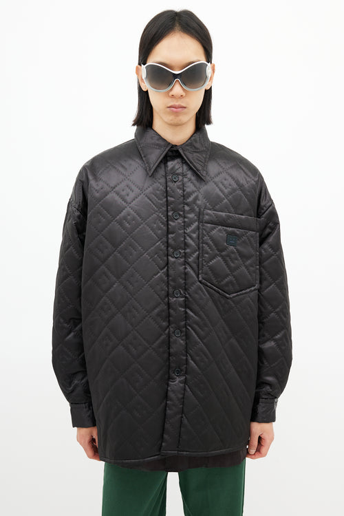 Acne Studios Black Quilted Face Oversized Shirt Jacket