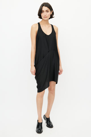 Acne Studios Black Satin Gathered Dress