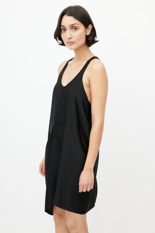 Acne Studios Black Satin Gathered Dress