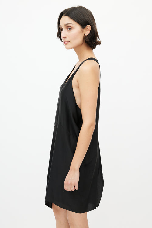 Acne Studios Black Satin Gathered Dress