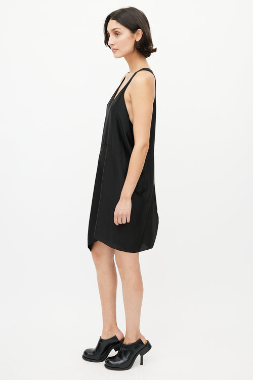 Acne Studios Black Satin Gathered Dress