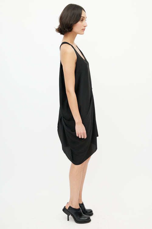 Acne Studios Black Satin Gathered Dress