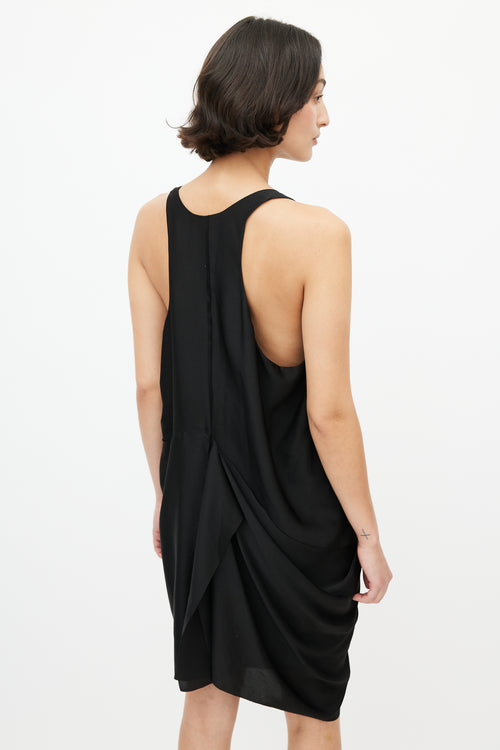 Acne Studios Black Satin Gathered Dress