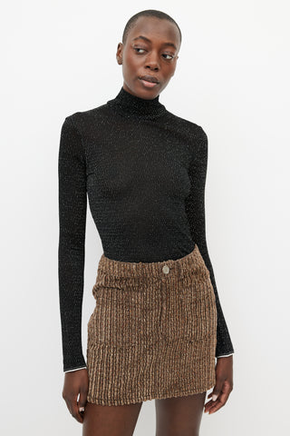 Acne Studios Black 
Silver Metallic Woven Turtleneck