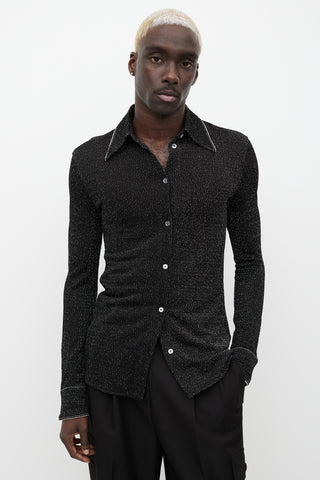 Acne Studios Black 
Silver Sparkle Button Up Shirt