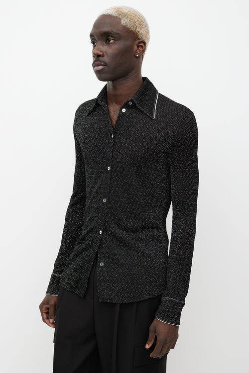 Acne Studios Black 
Silver Sparkle Button Up Shirt