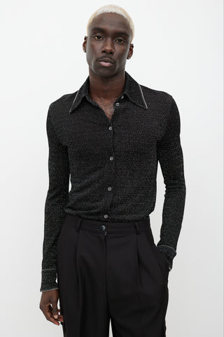 Acne Studios Black 
Silver Sparkle Button Up Shirt