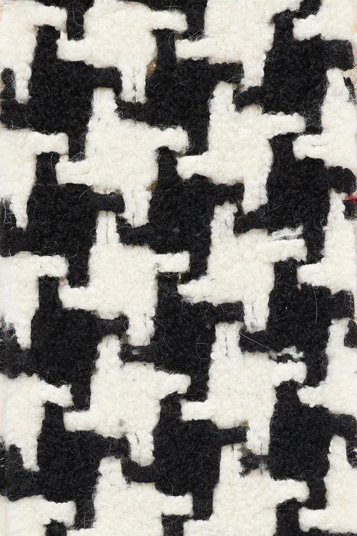 Acne Studios Black 
Cream Knit Scarf