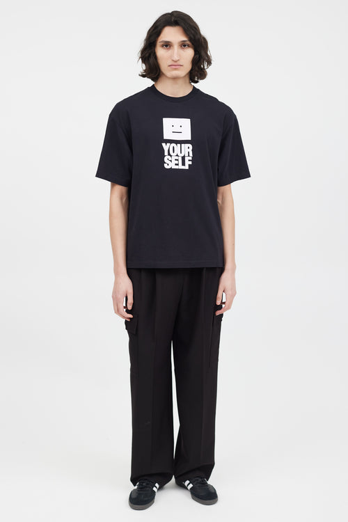 Acne Studios Black 
White Your Face T-Shirt