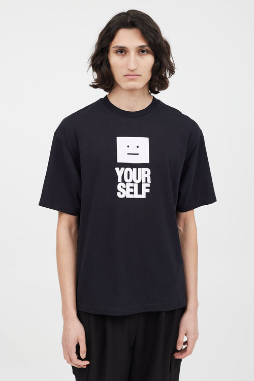 Acne Studios Black 
White Your Face T-Shirt