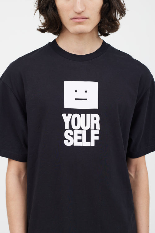 Acne Studios Black 
White Your Face T-Shirt