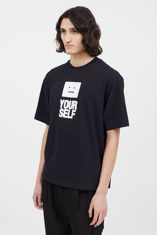 Acne Studios Black 
White Your Face T-Shirt