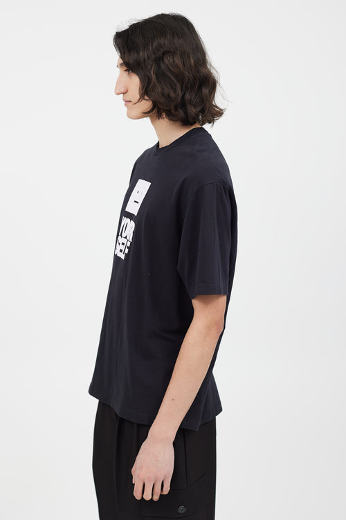 Acne Studios Black 
White Your Face T-Shirt