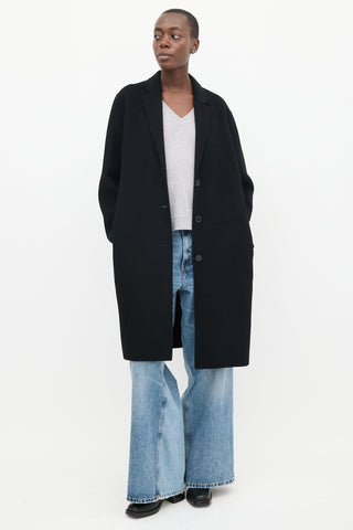 Acne Studios Black Wool 
Cashmere Mid Length Coat