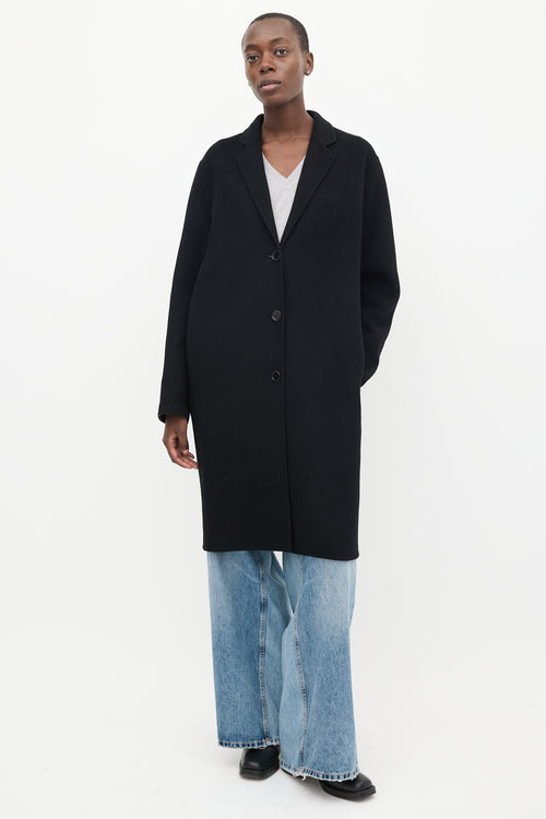 Acne Studios Black Wool 
Cashmere Mid Length Coat