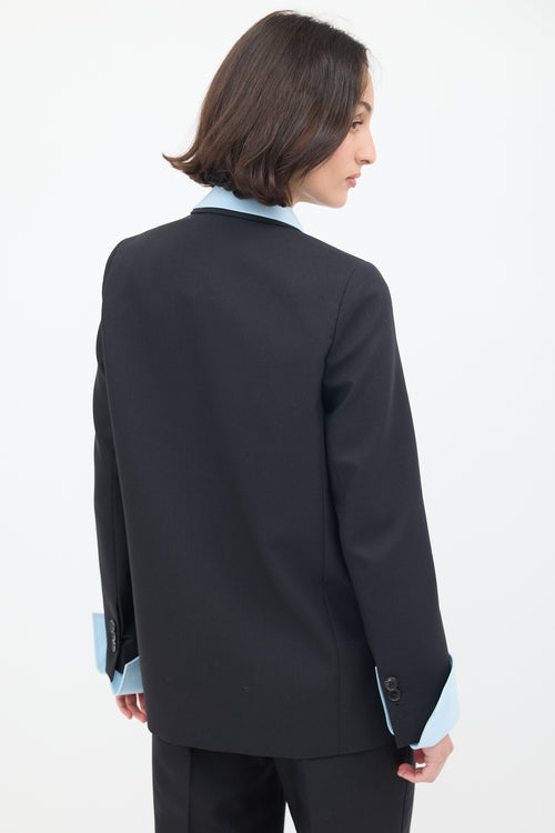 Acne Studios Black Wool Double Breasted Wide Leg Suit