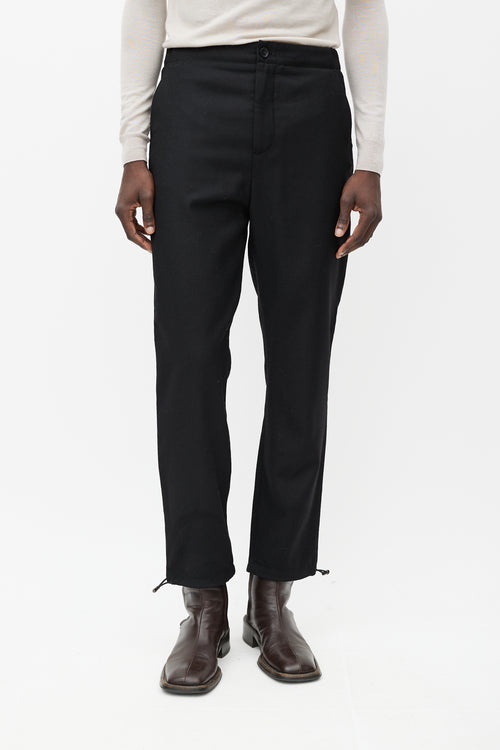 Acne Studios Black Wool Drawstring Cuff Pant