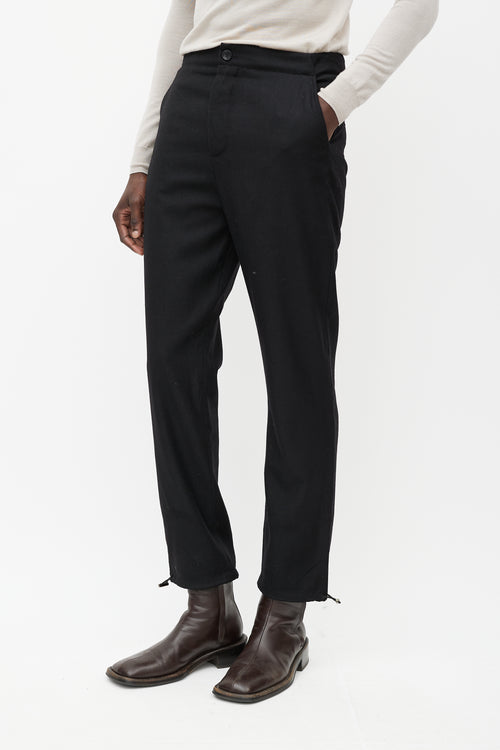 Acne Studios Black Wool Drawstring Cuff Pant