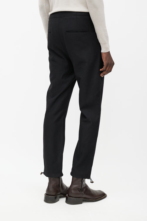 Acne Studios Black Wool Drawstring Cuff Pant