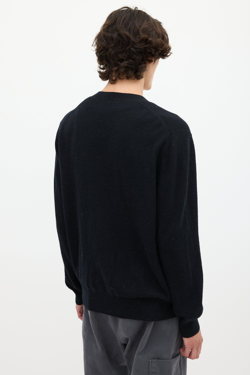 Acne Studios Black Wool Face Logo Cardigan