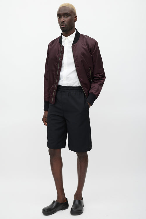 Acne Studios Black Wool Wide Leg Short