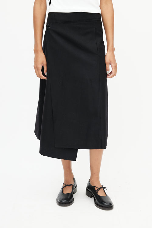 Acne Studios Black Wool Wrap Skirt