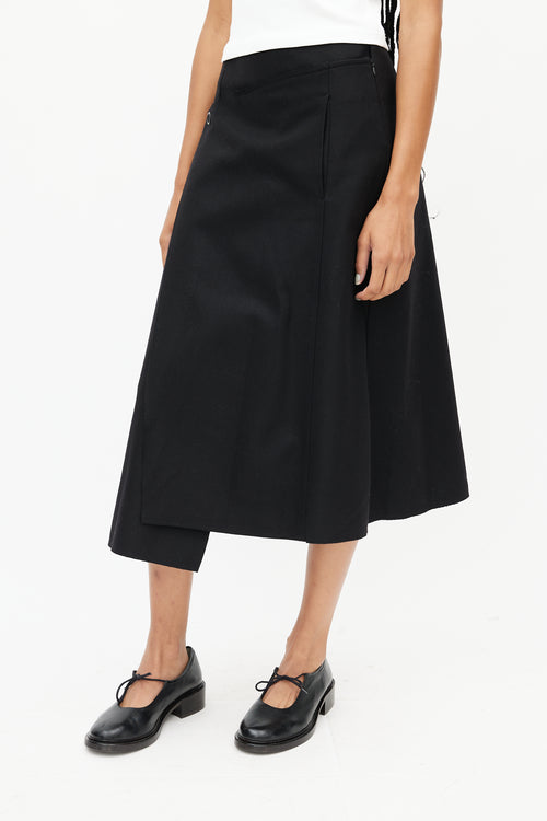 Acne Studios Black Wool Wrap Skirt