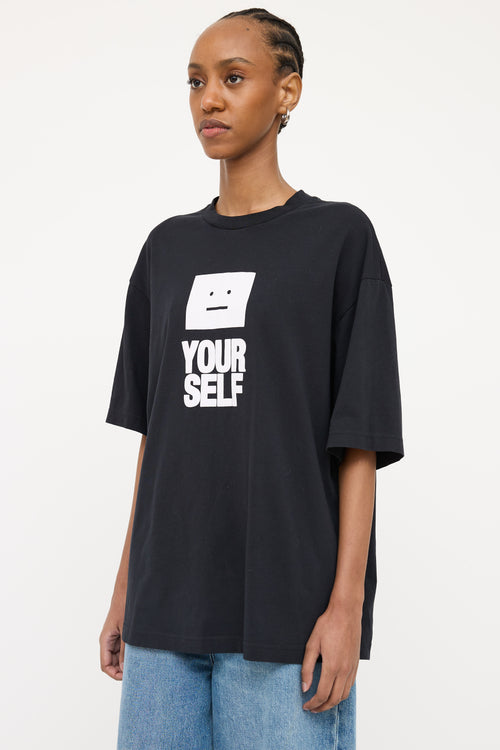 Acne Studios Black Graphic Short Sleeve T-shirt