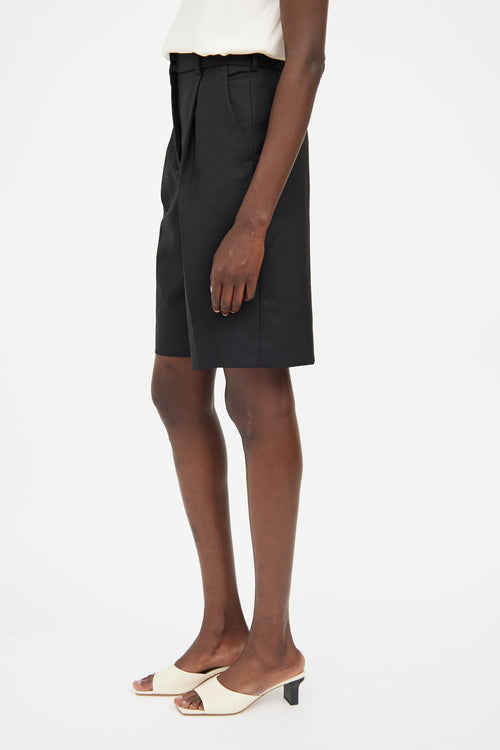 Acne Studios Black Wool Blend Pleat Short