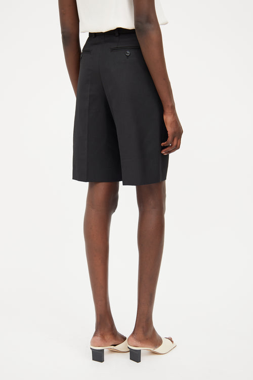 Acne Studios Black Wool Blend Pleat Short