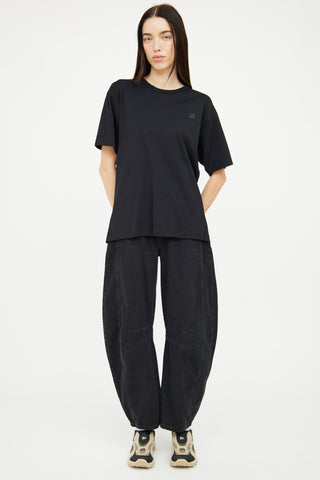 Acne Studios Black Cotton Face Logo Tee