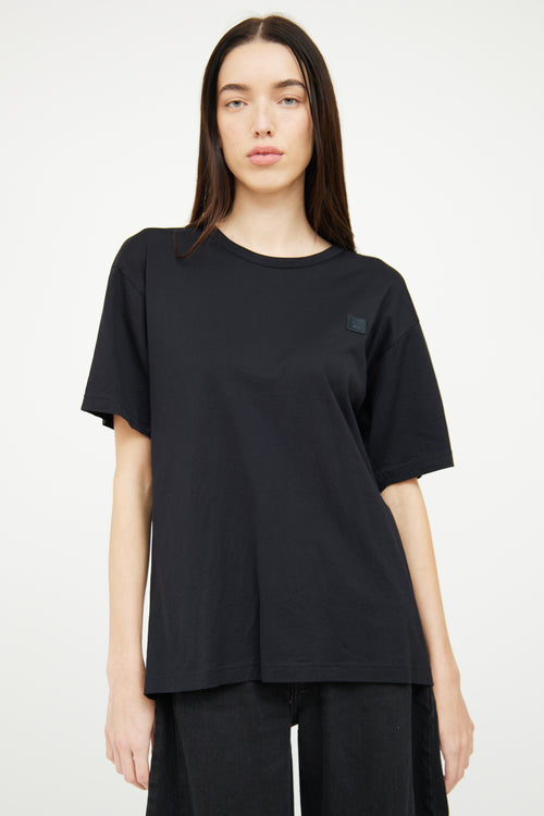 Acne Studios Black Cotton Face Logo Tee