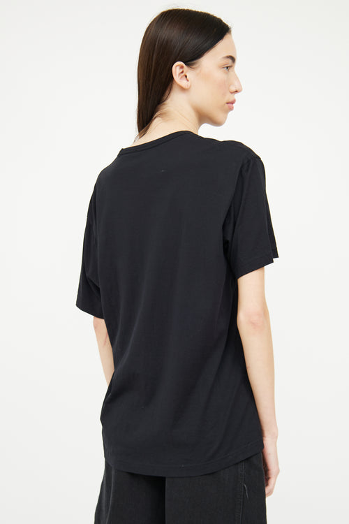 Acne Studios Black Cotton Face Logo Tee