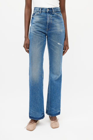 Acne Studios Blue 1977 Distressed Straight Leg Denim Jeans