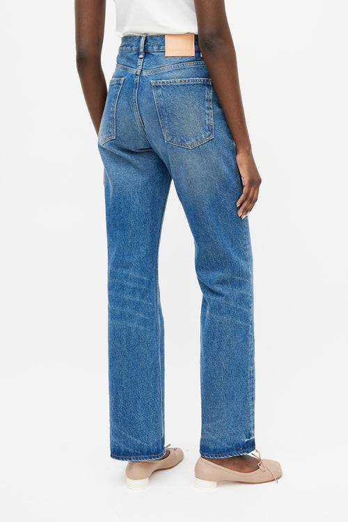 Acne Studios Blue 1977 Distressed Straight Leg Denim Jeans