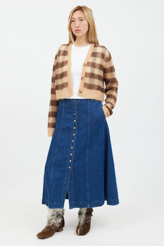 Acne Studios Blue Denim Button Skirt