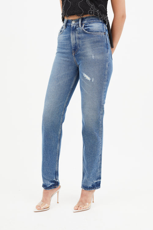 Acne Studios Blue Distressed Denim Jeans