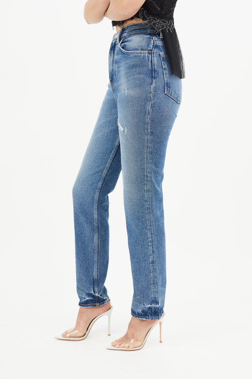 Acne Studios Blue Distressed Denim Jeans