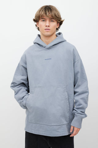 Acne Studios Blue Logo Front Hoodie