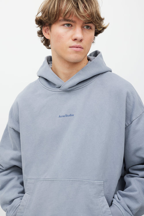 Acne Studios Blue Logo Front Hoodie