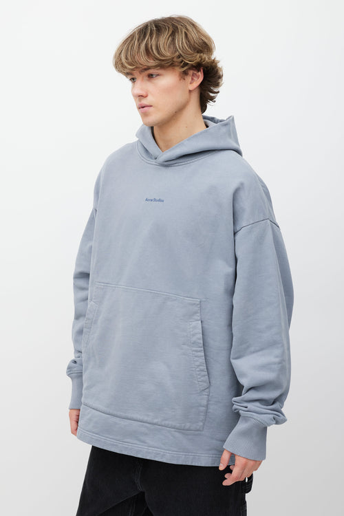 Acne Studios Blue Logo Front Hoodie