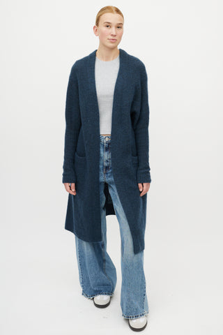 Acne Studios Blue Mohair Knit Cardigan