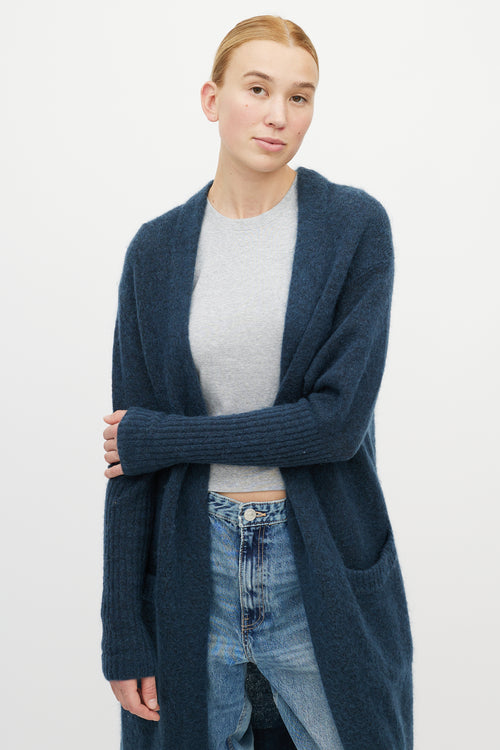 Acne Studios Blue Mohair Knit Cardigan